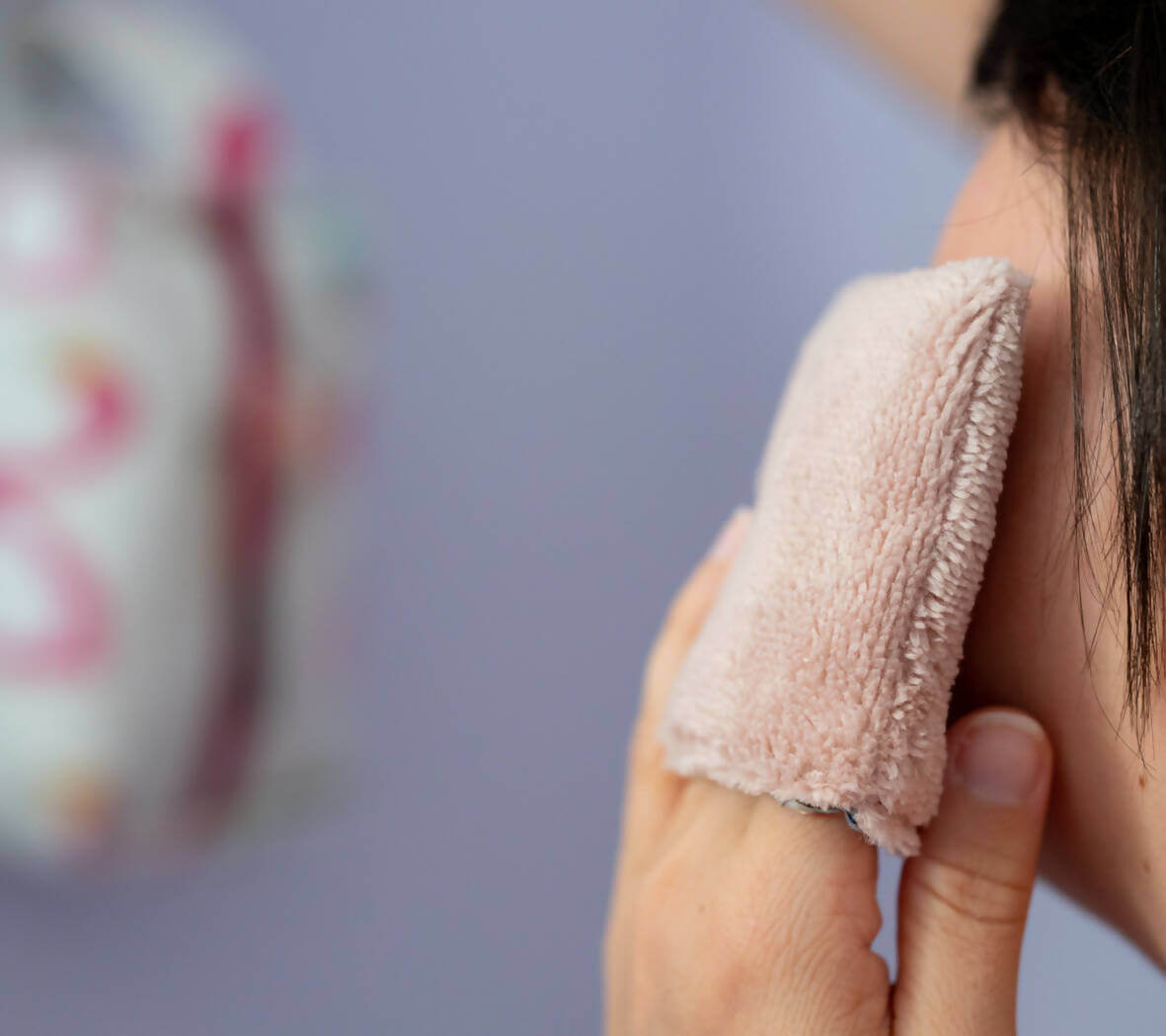 Lingette gant biface lavable, zéro déchet – Cetera utilisée pour démaquillage, patron de couture pdf à télécharger inclus.