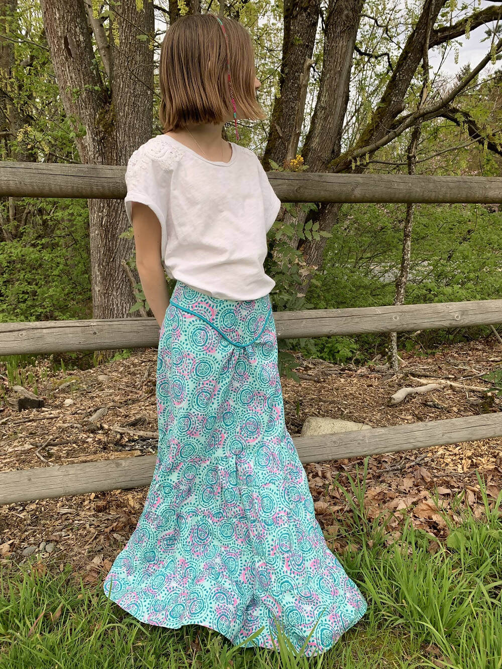 Mini-SANTANA - Jupe longue à volants pour filles du 2 au 16 Ans, patron de couture pdf à télécharger, jupe bohême pour enfant