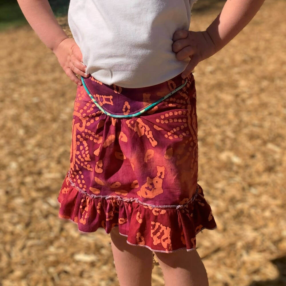 Mini-SANTANA - Jupe longue à volants pour filles du 2 au 16 Ans, patron de couture pdf à télécharger, jupe colorée pour enfant