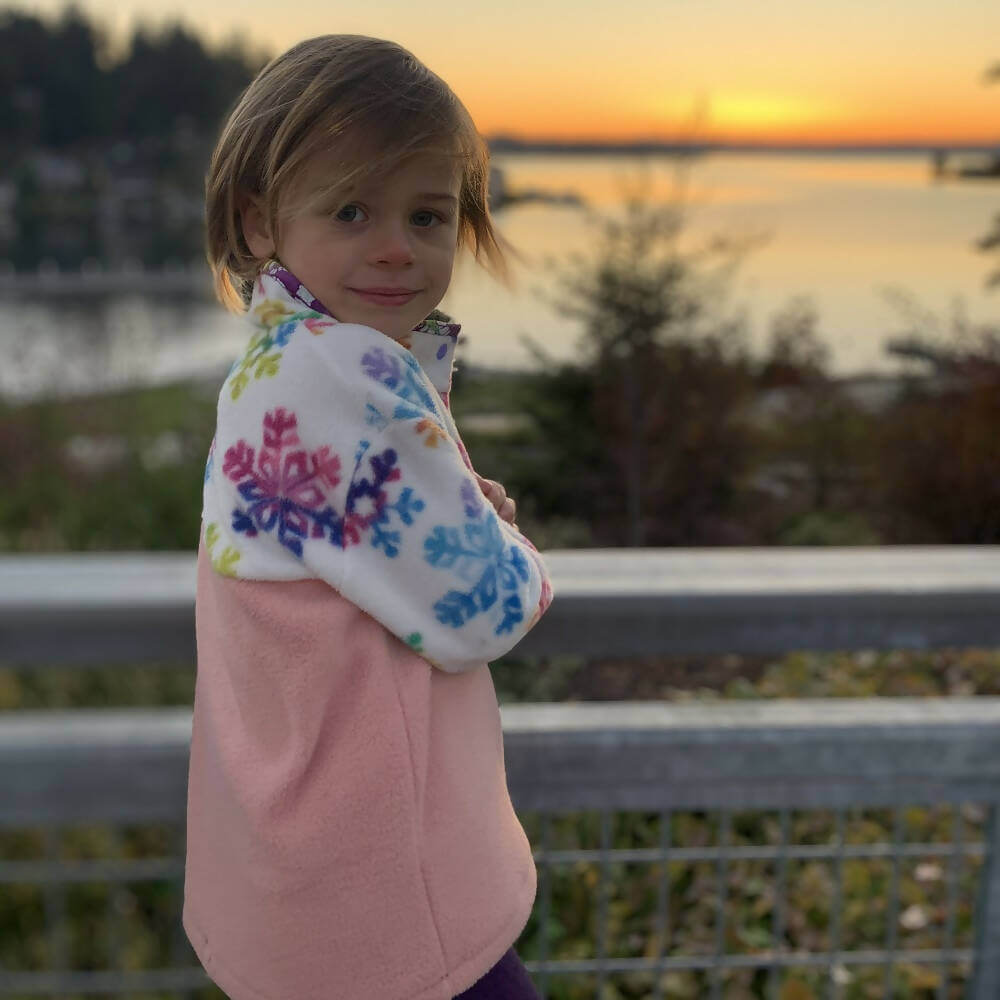 Mini-SHERPA - Polaire mixte pour enfants du 2 au 16 Ans, patron de couture pdf à télécharger, unisexe, chaud, empiècements colorés.