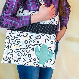 Modèles d'appliqués pour décorer vos cousettes avec un cactus sur un tote bag. Patron de couture PDF à télécharger.