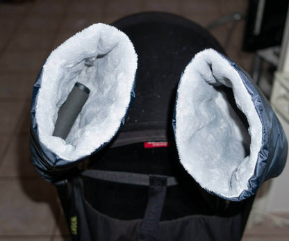Moufles pour poussette à 2 poignées – Tandem avec intérieur isolant, patron de couture pdf à télécharger