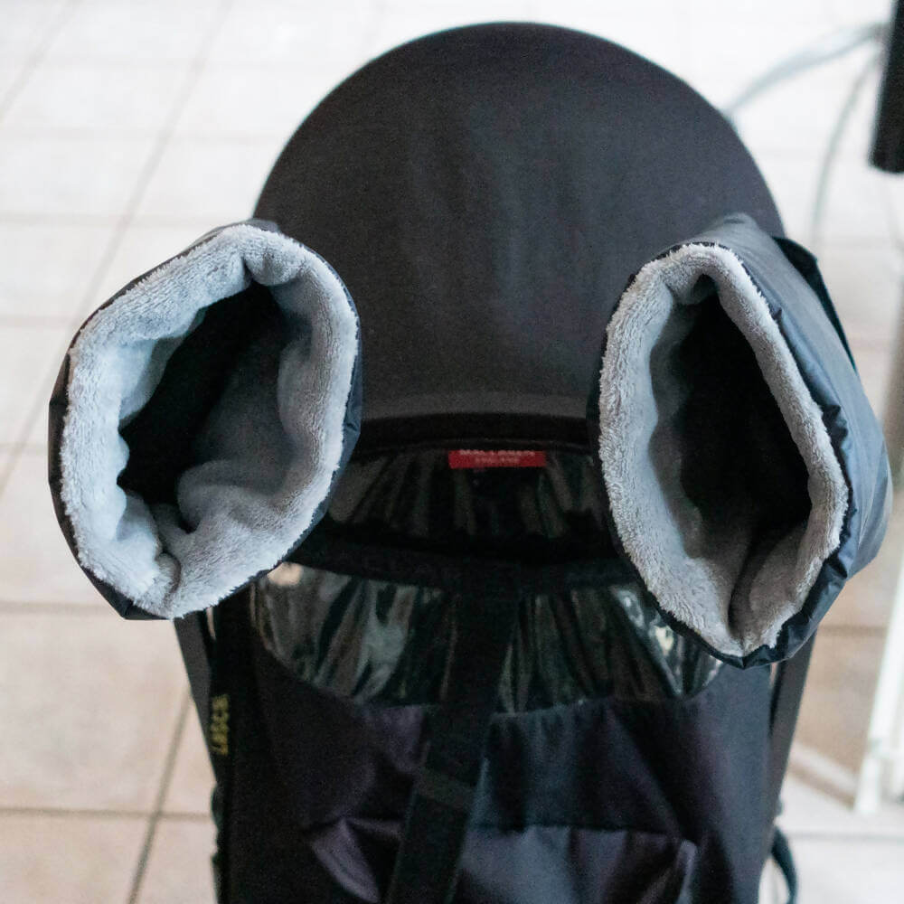 Moufles pour poussette à 2 poignées – Tandem, patron de couture PDF à télécharger, garde vos mains au chaud et disponibles.