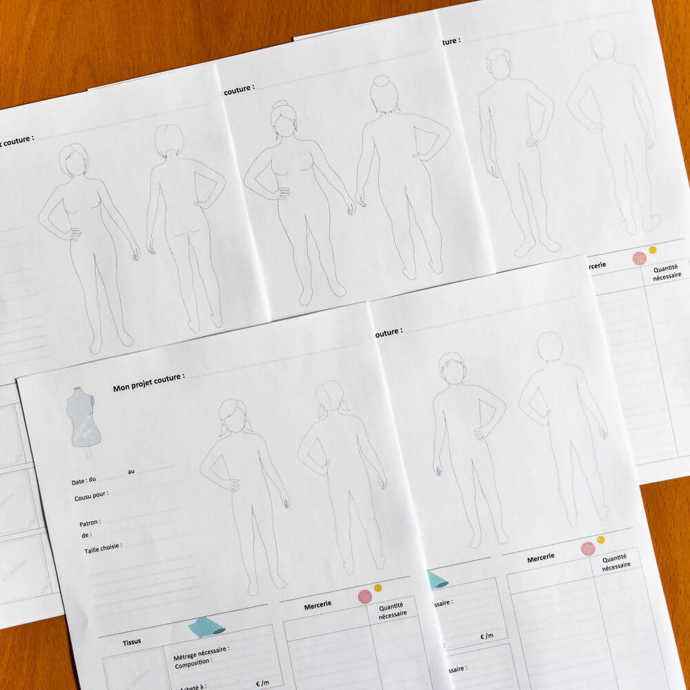 Organiseur de projets couture Miss Cactus avec patron de couture pdf à télécharger pour planifier et organiser vos projets couture.