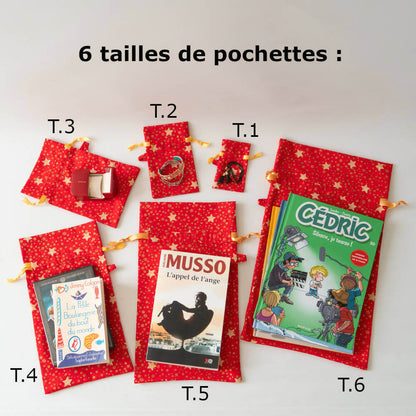 Pochette cadeaux zéro déchet, 6 formats – Oooh! avec patron de couture pdf à télécharger, assortie de livres et cadeaux