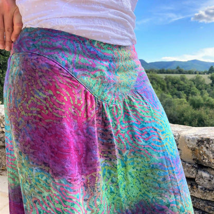 SANTANA - Jupe longue à volants pour femmes du 34 au 54, patron de couture pdf à télécharger, jupe bohême colorée en extérieur