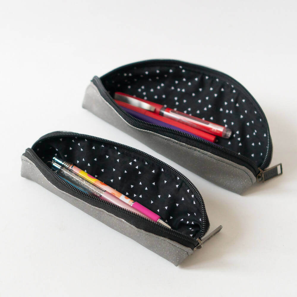 Trousse maquillage ou stylos, 4 formats – Pomme ouvertes avec stylos, patron de couture pdf à télécharger