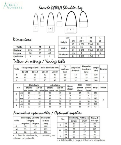DARLA - La sacoche à bandoulière tailles S, M et L