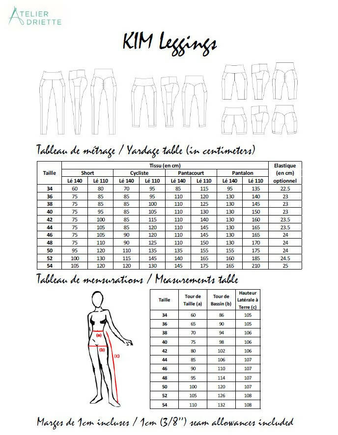 Duo KIM - legging pour femmes (34-54) et filles (2-16 Ans)